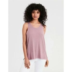 American Eagle Mauve Soft & Sexy Ribbed Swing Tank, Medium